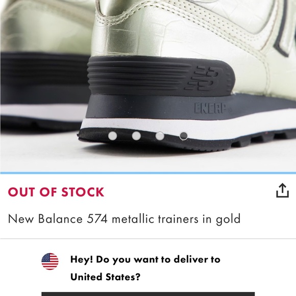 New Balance 574 Gold Sneakers - Picture 9 of 9